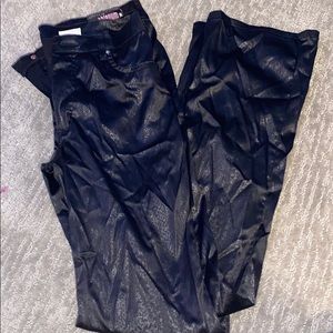 Bubblegum black leather pants regular cut